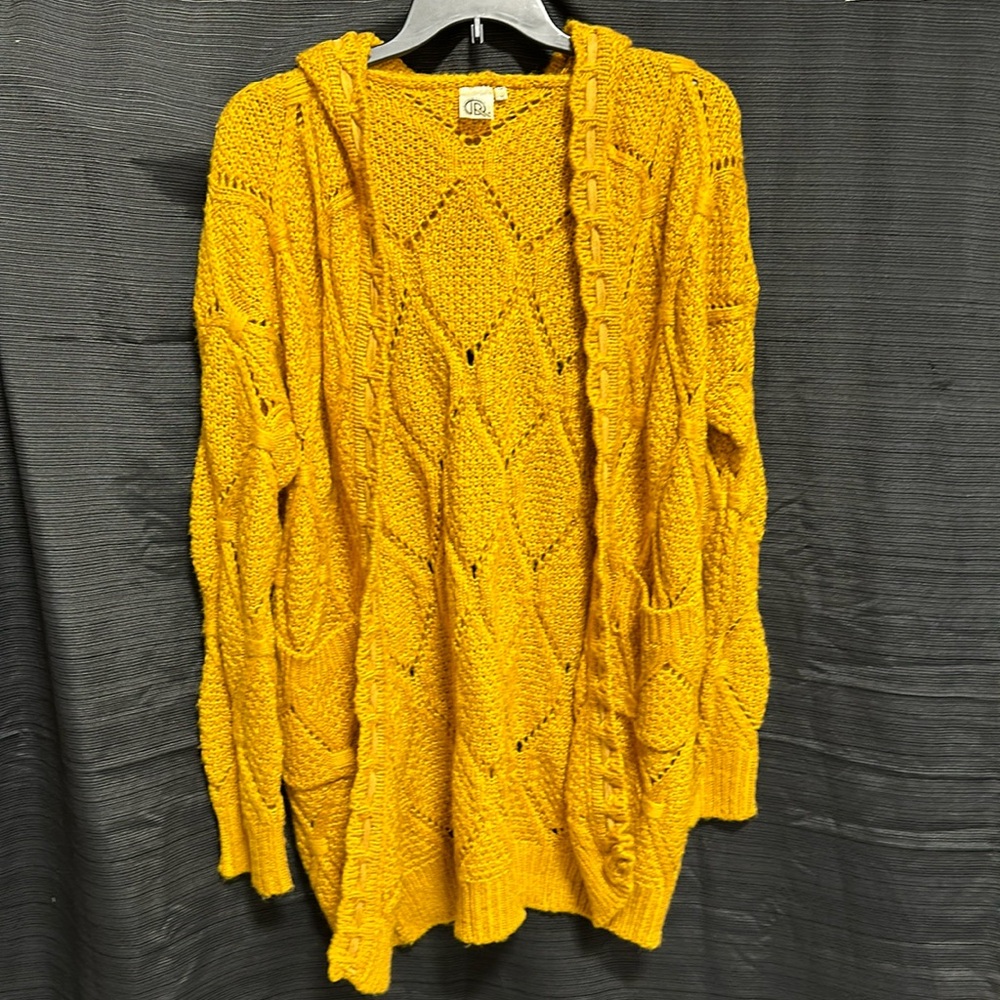 Fashion Apparel & Accessories brand mustard yellow hooded sweater size‎ L/XL